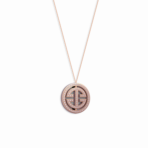 Rose Gold Diamond Orbital 'Universi' Pendant (UNISEX) - trunfio universe
- 1