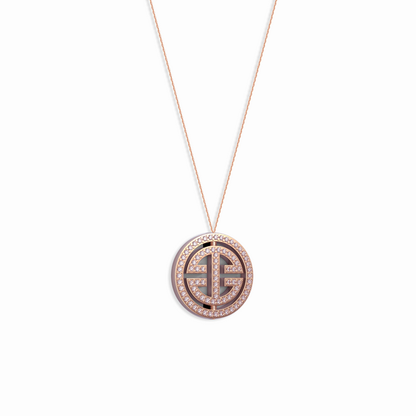 Rose Gold Diamond Orbital 'Universi' Pendant (UNISEX) - trunfio universe
 - 1