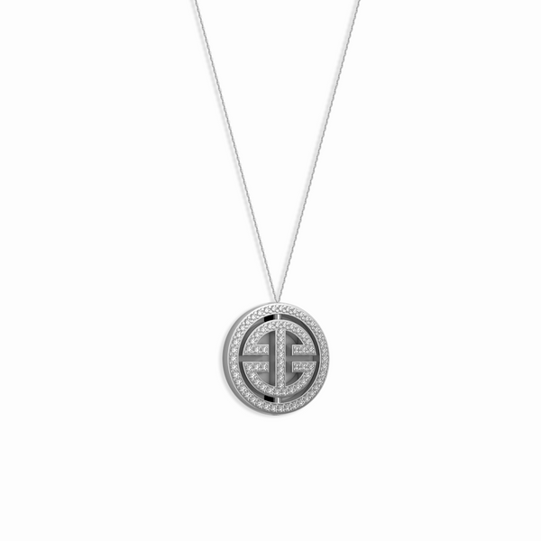 White Gold Diamond Orbital 'Universi' Pendant (UNISEX) - trunfio universe
- 1