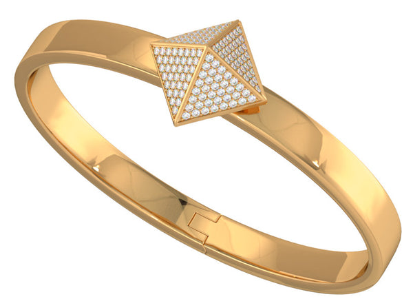 Rose Gold Trunfio Universe™ Bracelet w/ Diamond pave Pyramid - trunfio universe