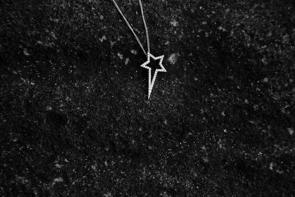 White Gold Diamond Shooting Star Necklace - trunfio universe
 - 2