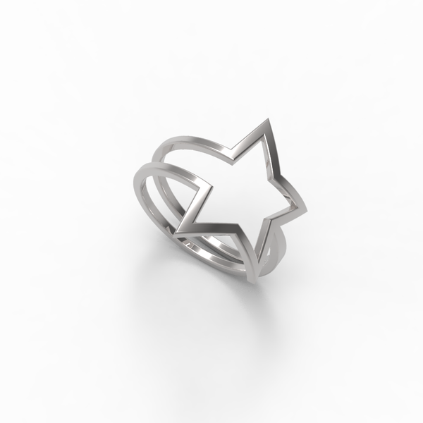 White Gold Shooting Star Wrap Ring - trunfio universe
- 1