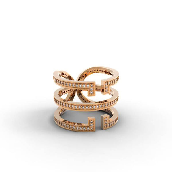 Rose Gold Diamond 'Universi' Wrap Ring - trunfio universe
 - 1