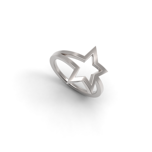 White Gold Shooting Star Ring - trunfio universe
- 1