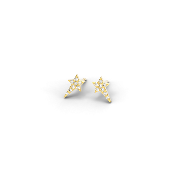 Yellow Gold Diamond "Wish upon a Star" Studs - trunfio universe
- 1