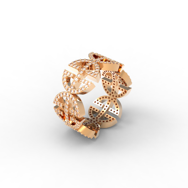 Rose Gold Full Pave 'Universi' Ring (UNISEX) - trunfio universe
 - 1