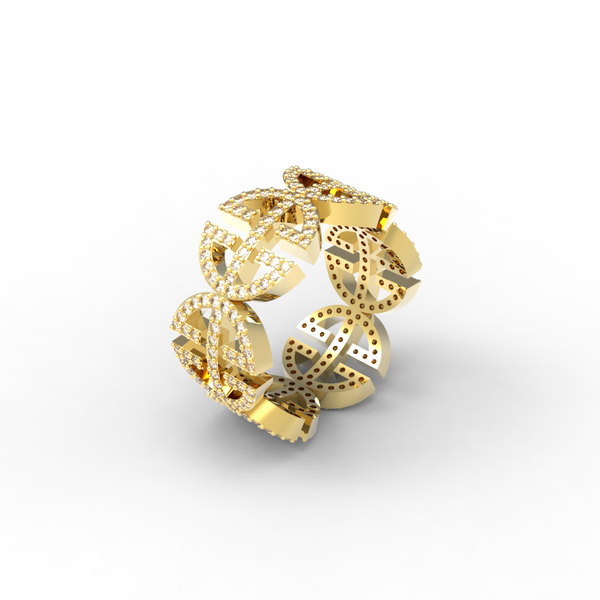 Yellow Gold Full Pave 'Universi' Ring (UNISEX) - trunfio universe
 - 1