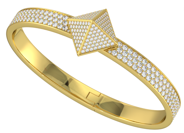 Yellow Gold Diamond Pave Trunfio Universe™ Bracelet - trunfio universe
 - 1
