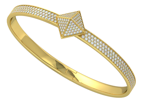 Yellow Gold Diamond Pave Trunfio Universe™ MINI Bracelet - trunfio universe
 - 1