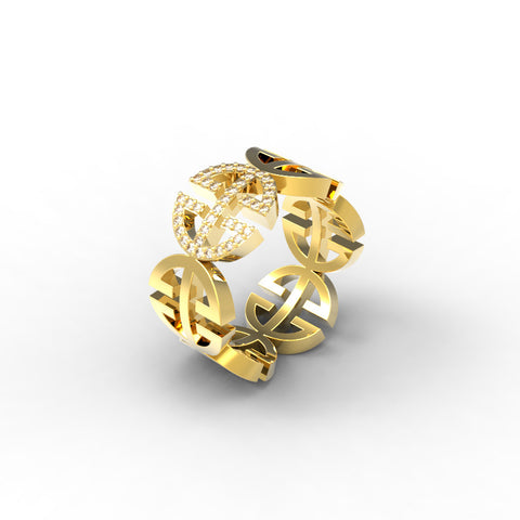 Yellow Gold Diamond 'Universi' Ring (UNISEX) - trunfio universe
 - 1