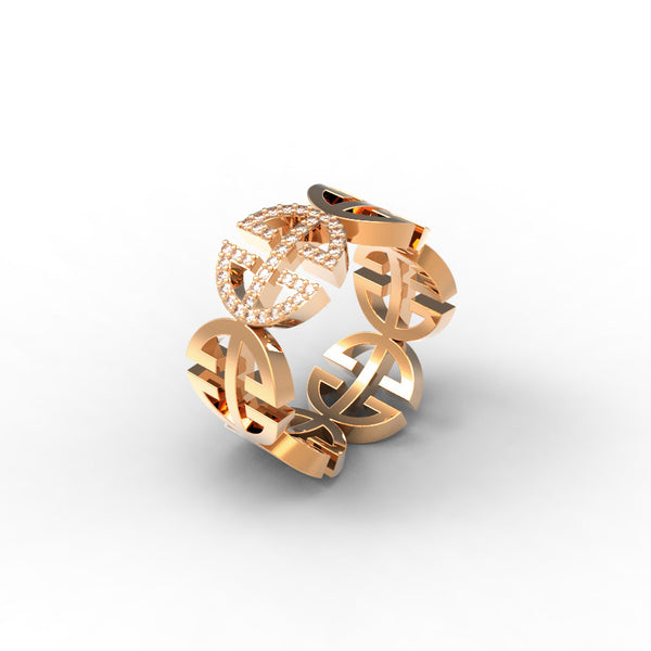 Rose Gold Diamond 'Universi' Ring (UNISEX) - trunfio universe
 - 1