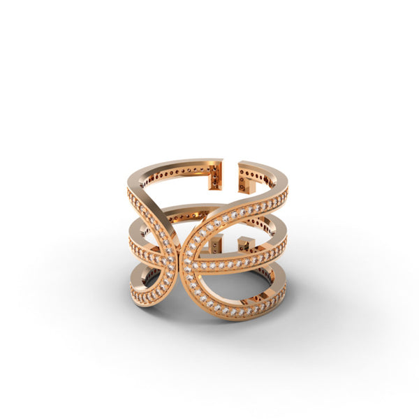 Rose Gold Diamond 'Universi' Wrap Ring - trunfio universe
 - 2