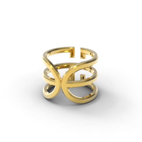 Yellow Gold 'Universi' Wrap Ring - trunfio universe
 - 2