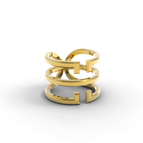 Yellow Gold 'Universi' Wrap Ring - trunfio universe
 - 1