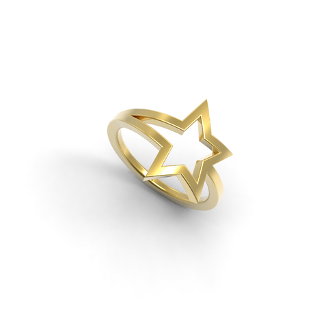 Yellow Gold Shooting Star Ring - trunfio universe
 - 1
