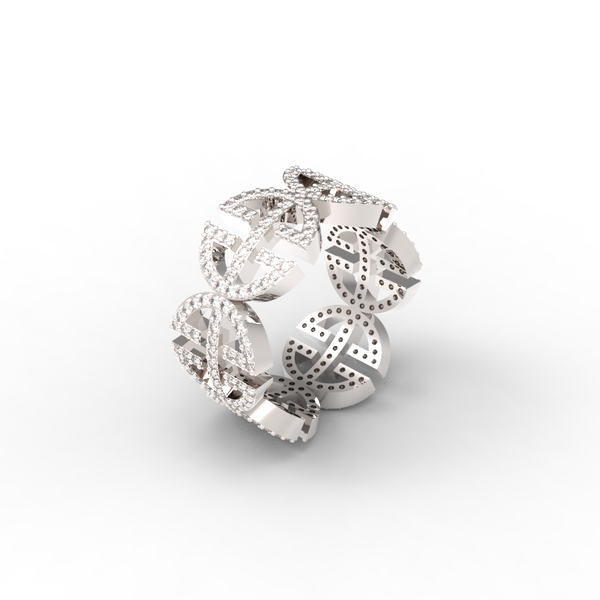 White Gold Full Pave 'Universi' Ring (UNISEX) - trunfio universe
 - 1